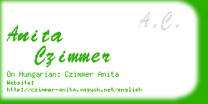 anita czimmer business card